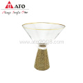 Diamond Effect Cocktail Glass With Gold Rim